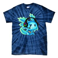 Gaming Axolotl Ambystoma Mexicanum Mexican Walking Fish Tie-Dye T-Shirt