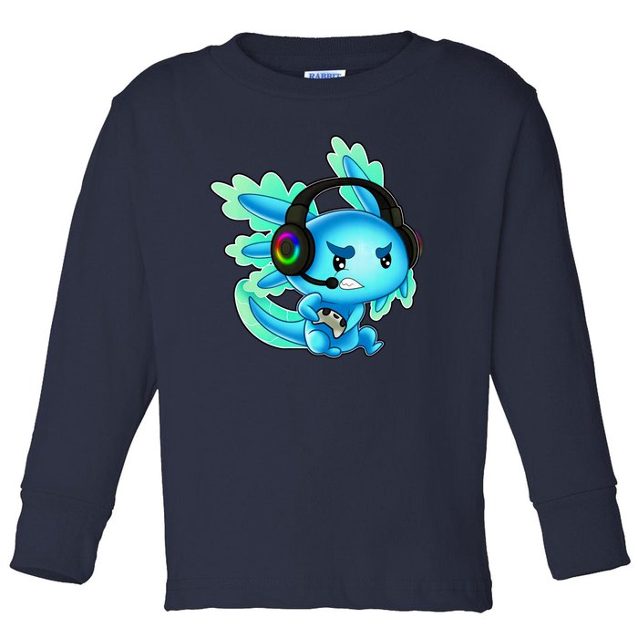 Gaming Axolotl Ambystoma Mexicanum Mexican Walking Fish Toddler Long Sleeve Shirt