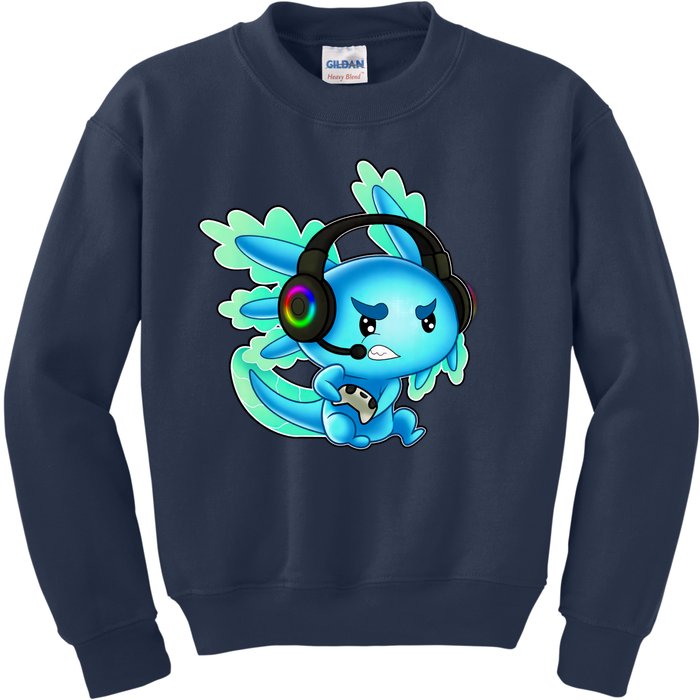 Gaming Axolotl Ambystoma Mexicanum Mexican Walking Fish Kids Sweatshirt