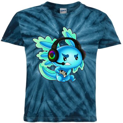 Gaming Axolotl Ambystoma Mexicanum Mexican Walking Fish Kids Tie-Dye T-Shirt