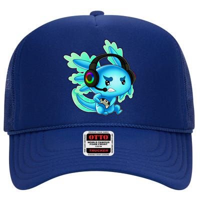 Gaming Axolotl Ambystoma Mexicanum Mexican Walking Fish High Crown Mesh Back Trucker Hat