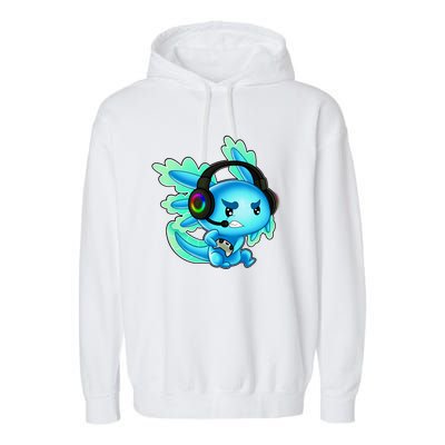 Gaming Axolotl Ambystoma Mexicanum Mexican Walking Fish Garment-Dyed Fleece Hoodie