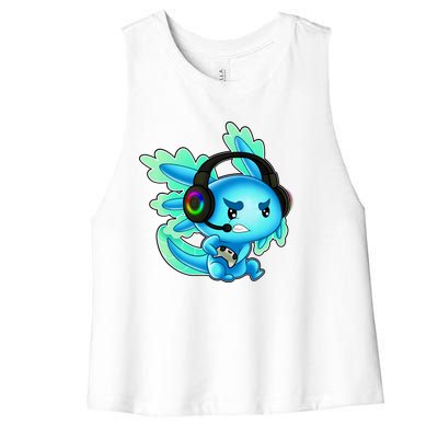 Gaming Axolotl Ambystoma Mexicanum Mexican Walking Fish Women's Racerback Cropped Tank