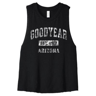 Goodyear Arizona Az Vintage Established Sports Women's Racerback Cropped Tank