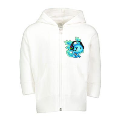 Gaming Axolotl Ambystoma Mexicanum Mexican Walking Fish  Toddler Zip Fleece Hoodie