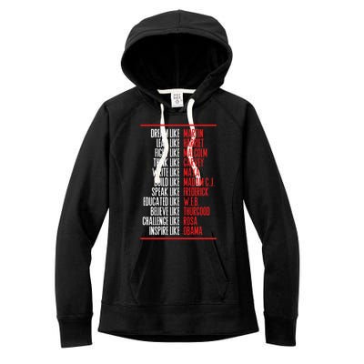 Greatest African American Leaders Black History Month Attire Gift Women's Fleece Hoodie