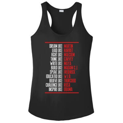 Greatest African American Leaders Black History Month Attire Gift Ladies PosiCharge Competitor Racerback Tank