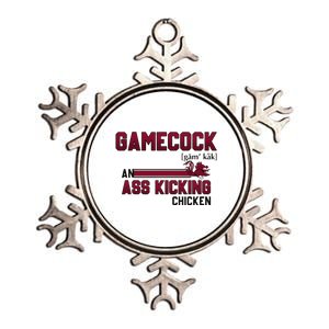 Gamecock An Ass Kicking Chicken Funny Saying Gift Metallic Star Ornament