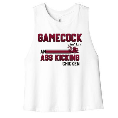 Gamecock An Ass Kicking Chicken Funny Saying Gift Women's Racerback Cropped Tank