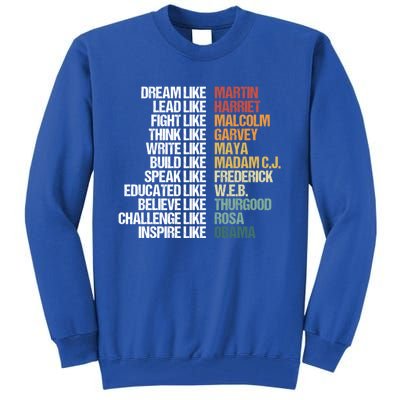 Greatest African American Leaders Black History Month Attire Gift Tall Sweatshirt