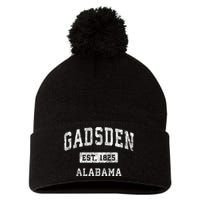 Gadsden Alabama Al Vintage Established Sports Pom Pom 12in Knit Beanie