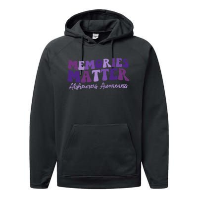 Groovy AlzheimerS Awareness Pride Performance Fleece Hoodie