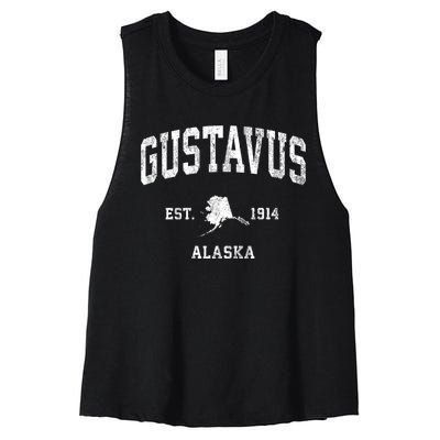 Gustavus Alaska Ak Vintage Athletic Women's Racerback Cropped Tank