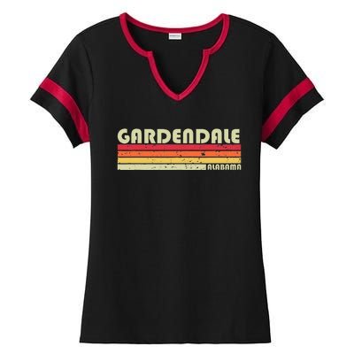 Gardendale Al Alabama Funny City Home Roots Gift Retro 80s Ladies Halftime Notch Neck Tee