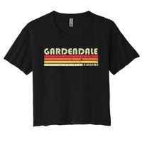 Gardendale Al Alabama Funny City Home Roots Gift Retro 80s Women's Crop Top Tee