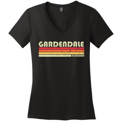 Gardendale Al Alabama Funny City Home Roots Gift Retro 80s Women's V-Neck T-Shirt