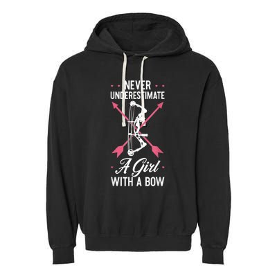 Girl Archer Archery Bowwomen Bow Bowhunter Toxophilite Arrow Garment-Dyed Fleece Hoodie