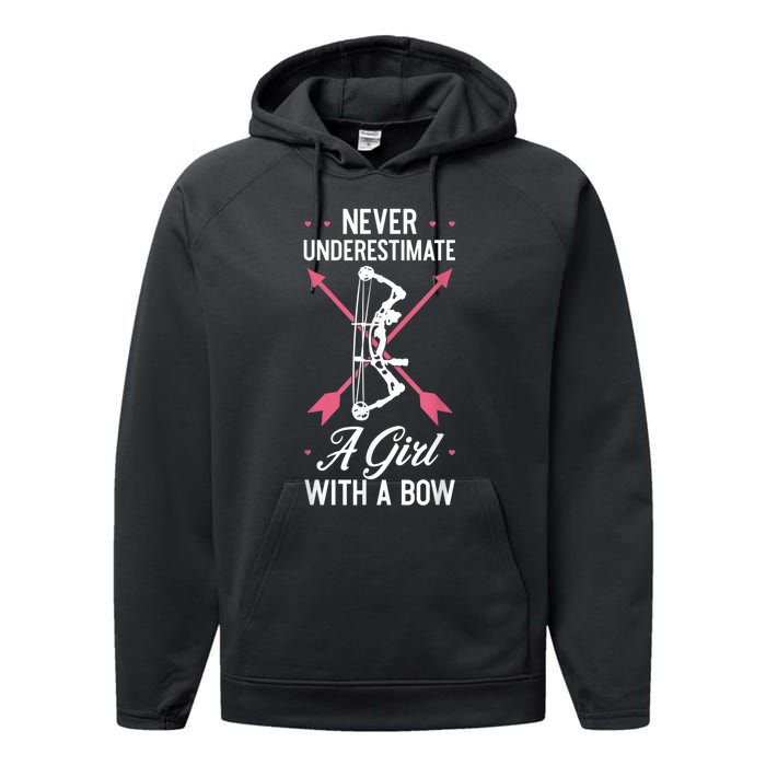 Girl Archer Archery Bowwomen Bow Bowhunter Toxophilite Arrow Performance Fleece Hoodie