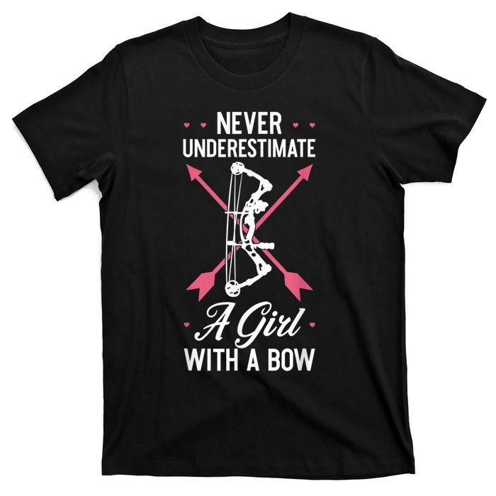 Girl Archer Archery Bowwomen Bow Bowhunter Toxophilite Arrow T-Shirt