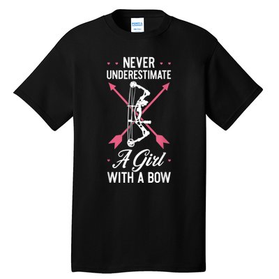 Girl Archer Archery Bowwomen Bow Bowhunter Toxophilite Arrow Tall T-Shirt