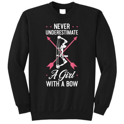 Girl Archer Archery Bowwomen Bow Bowhunter Toxophilite Arrow Tall Sweatshirt