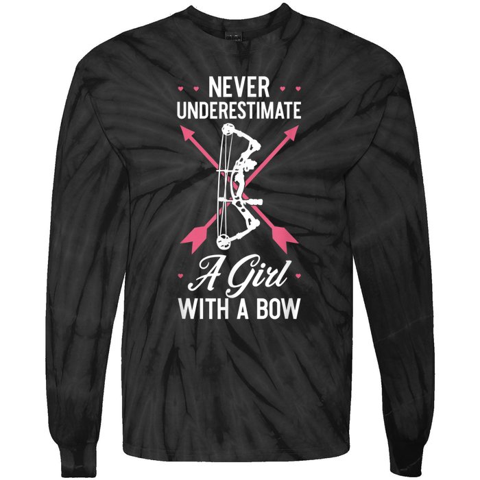 Girl Archer Archery Bowwomen Bow Bowhunter Toxophilite Arrow Tie-Dye Long Sleeve Shirt