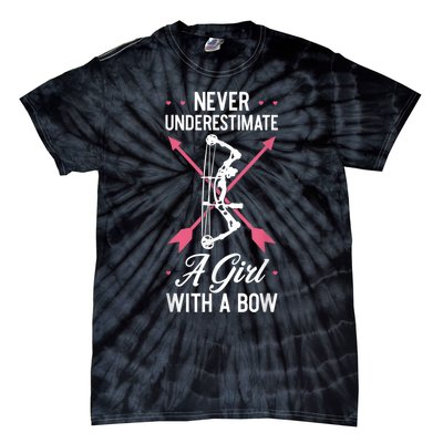 Girl Archer Archery Bowwomen Bow Bowhunter Toxophilite Arrow Tie-Dye T-Shirt