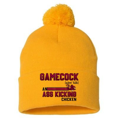 Gamecock An Ass Kicking Chicken Funny Saying Pom Pom 12in Knit Beanie