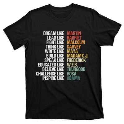 Greatest African American Leaders Black History Month Attire T-Shirt