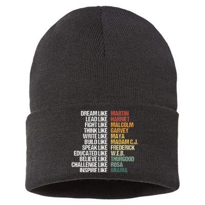 Greatest African American Leaders Black History Month Attire Sustainable Knit Beanie