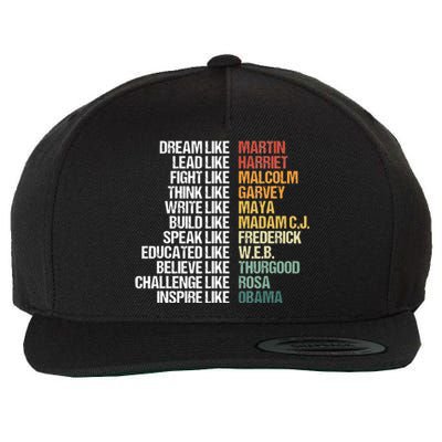 Greatest African American Leaders Black History Month Attire Wool Snapback Cap