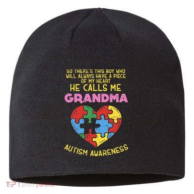 Grandma Autism Awareness Austistic  Piece My Heart Sustainable Beanie