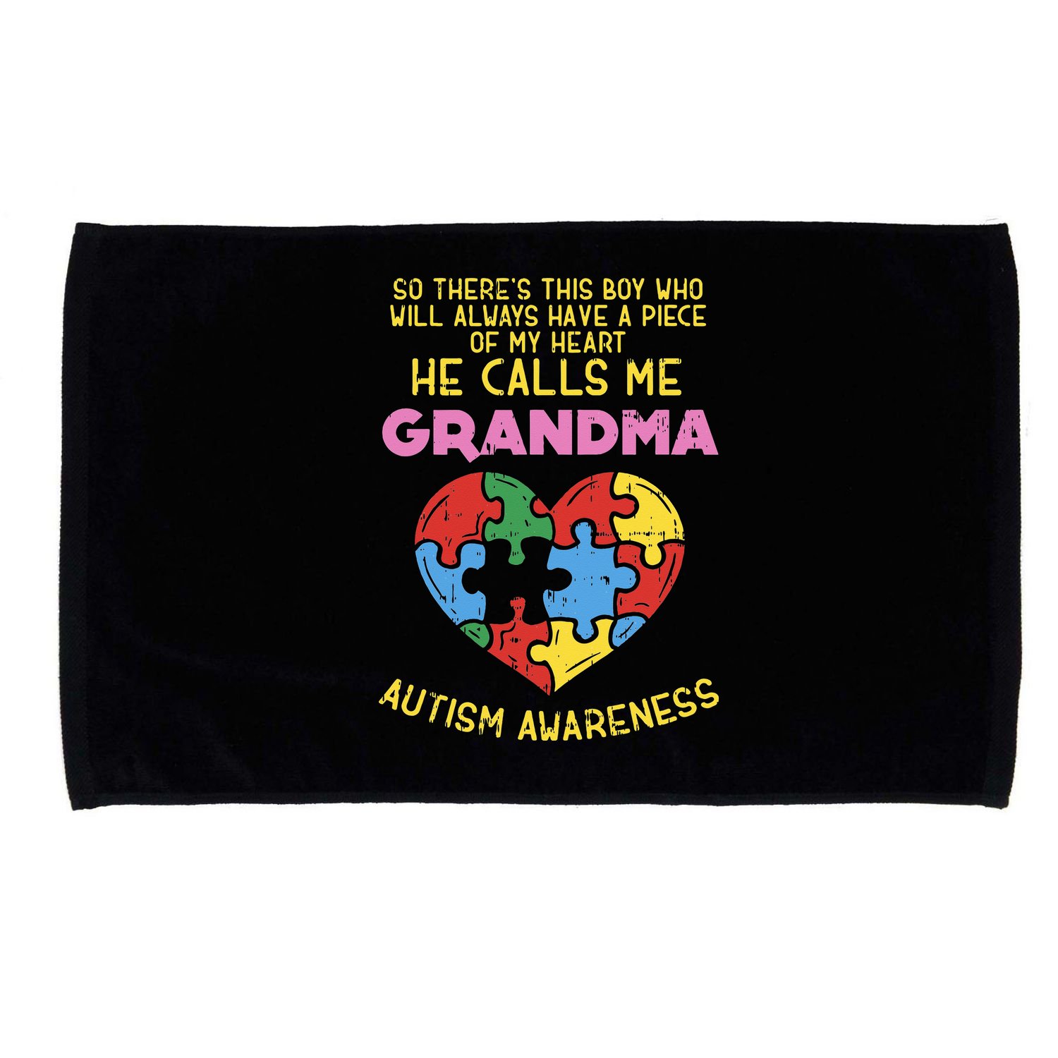 Grandma Autism Awareness Austistic  Piece My Heart Microfiber Hand Towel