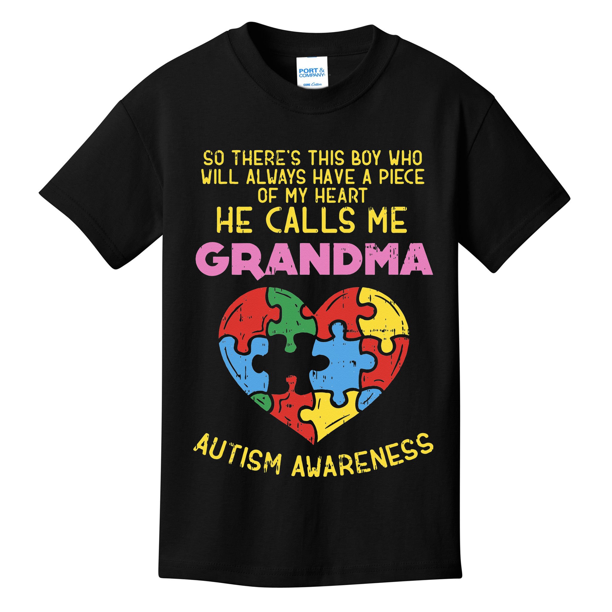 Grandma Autism Awareness Austistic  Piece My Heart Kids T-Shirt