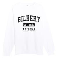 Gilbert Arizona Az Vintage Established Sports Design Premium Crewneck Sweatshirt