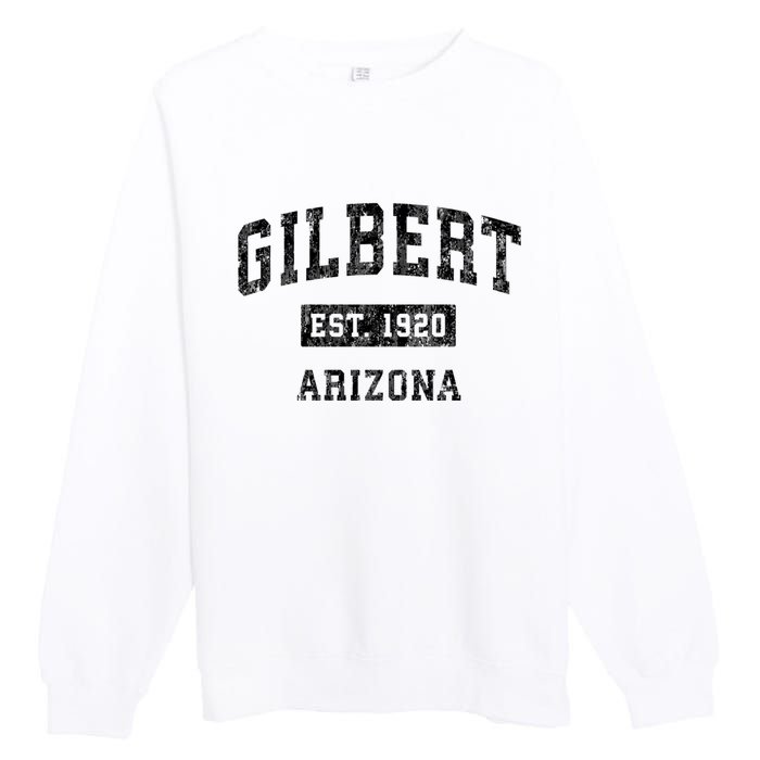 Gilbert Arizona Az Vintage Established Sports Design Premium Crewneck Sweatshirt