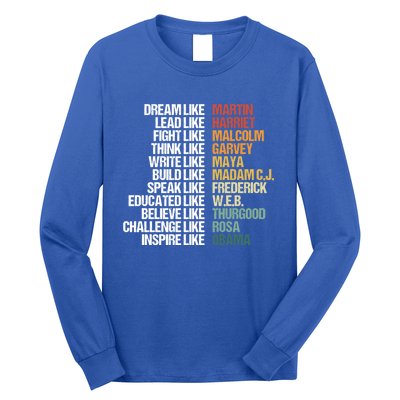 Greatest African American Leaders Black History Month Attire Cool Gift Long Sleeve Shirt