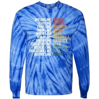 Greatest African American Leaders Black History Month Attire Cool Gift Tie-Dye Long Sleeve Shirt