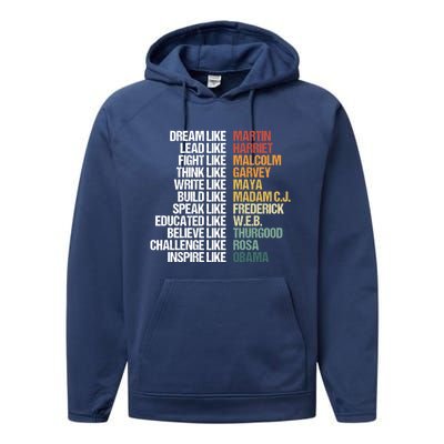 Greatest African American Leaders Black History Month Attire Cool Gift Performance Fleece Hoodie