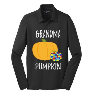 Grandmapumpkin Autism Awareness Funny Funny For Silk Touch Performance Long Sleeve Polo