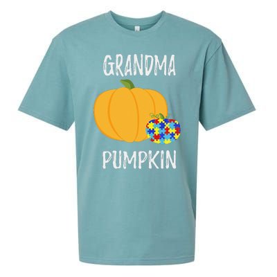 Grandmapumpkin Autism Awareness Funny Funny For Sueded Cloud Jersey T-Shirt