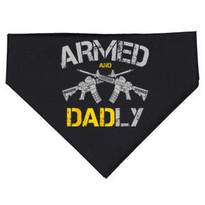 Guns Armed And Dadly Funny Deadly Father USA-Made Doggie Bandana