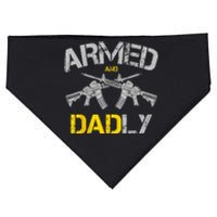 Guns Armed And Dadly Funny Deadly Father USA-Made Doggie Bandana