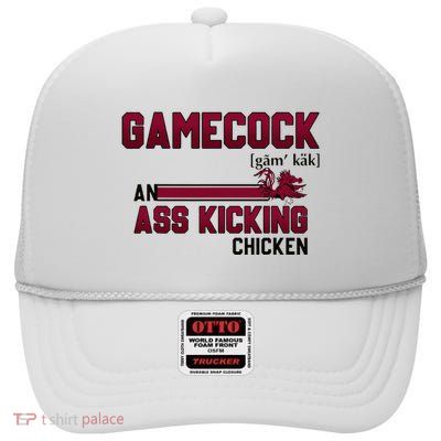 Gamecock An Ass Kicking Chicken Funny Saying High Crown Mesh Back Trucker Hat