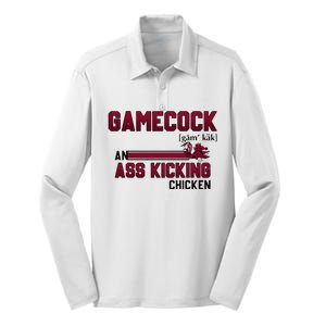 Gamecock An Ass Kicking Chicken Funny Saying Silk Touch Performance Long Sleeve Polo