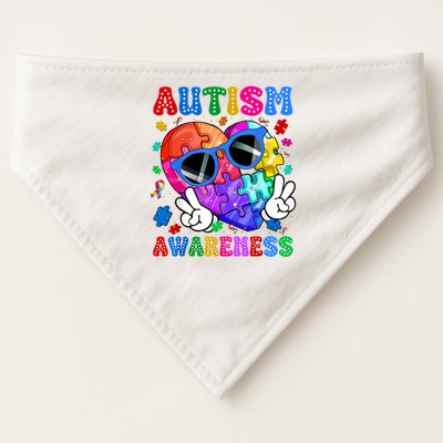 Groovy Autism Awareness  Autistic Autism USA-Made Doggie Bandana