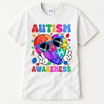 Groovy Autism Awareness  Autistic Autism Tall T-Shirt