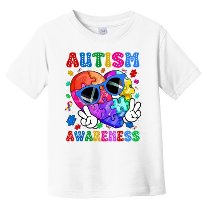 Groovy Autism Awareness  Autistic Autism Toddler T-Shirt