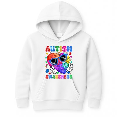 Groovy Autism Awareness  Autistic Autism Kids Hoodie