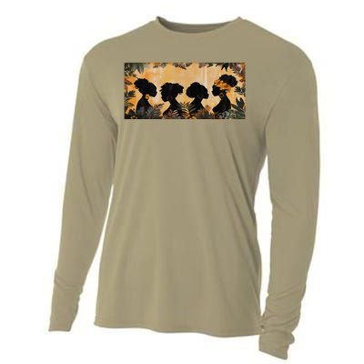 Gorgeous African American Women Strong Queen Melanin Lady Cooling Performance Long Sleeve Crew